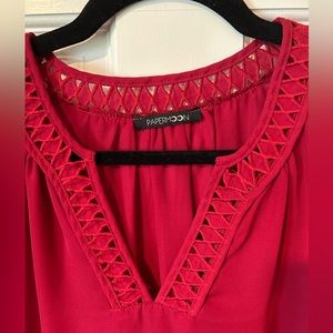 Papermoon “Felson” cut out detail v-neck blouse - red